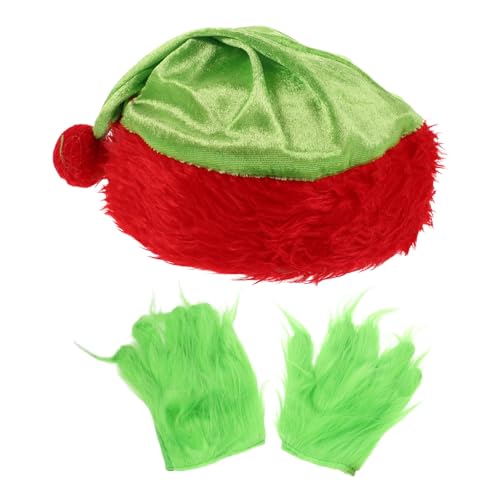GLEAVI Weihnachtsmütze und Grüne Monsterhandschuhe Set Langlebige Kostüm Accessoires für Halloween und Weihnachtsfeiern Passend Lustiges Cosplay Set für Festliche Anlässe GLEAVI Weihnachtsmütze und Grüne Monsterhandschuhe Set Langlebige Kostüm Accessoires für Halloween und Weihnachtsfeiern Passend Lustiges Cosplay Set für Festliche Anlässe von GLEAVI