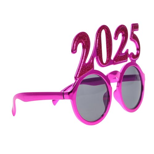 GLEAVI digitale Brille Neujahr Foto-Requisiten für das neue Jahr 2025 Silvesterbrille 2025 Brille Silvester bunt frohes neues jahr fotokabine requisiten frohes neues jahr brille Stk Rosig von GLEAVI