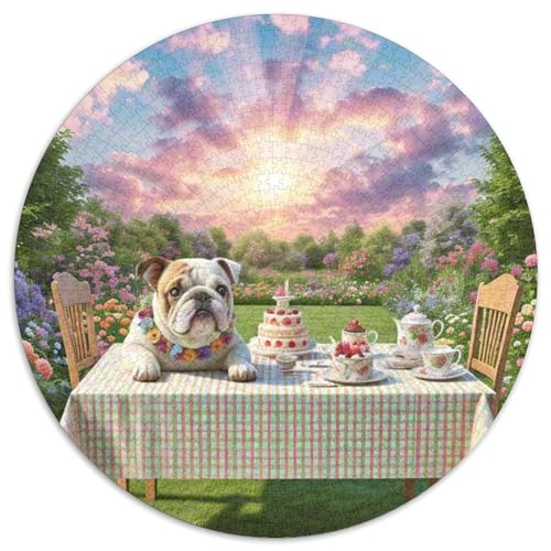 BULLHund 1000-Piece Jigsaw Puzzles Hund Round Puzzle Stress Relief Toys for Adults Children Kreativ No Colour Or Print Errors for Teenagers and Adults von GLFSDKFUR