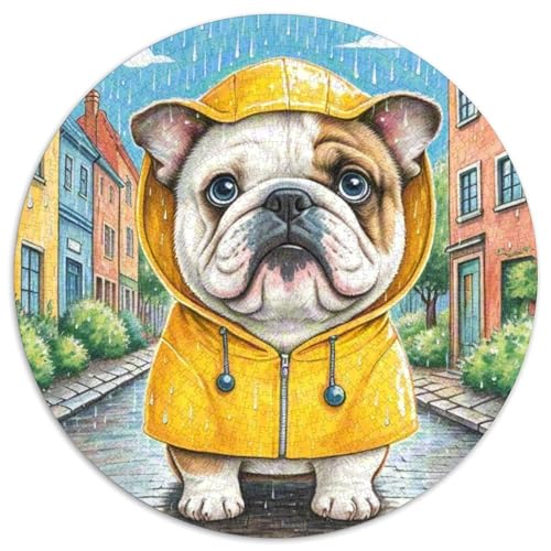 BULLHund 1000-Piece Jigsaw Puzzles Hund Round Puzzles for Adults and Children Kreativ No Colour Or Print Errors for Children Aged 5 and Up von GLFSDKFUR