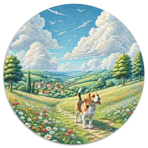 Beagle Hunde 1000-Piece Jigsaw Puzzles Hund Round Puzzles Educational Stress Relieving Toy for Adults & Children Unmöglich No Colour Or Print Errors for Children Aged 5 and Up von GLFSDKFUR