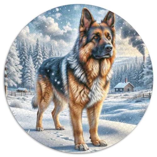 Deutsche Hirten 1000-Piece Jigsaw Puzzles Hund Round Puzzle Educational Stress Relieving Toy for Adults & Children Unmöglich No Colour Or Print Errors for Children Aged 5 and Up von GLFSDKFUR