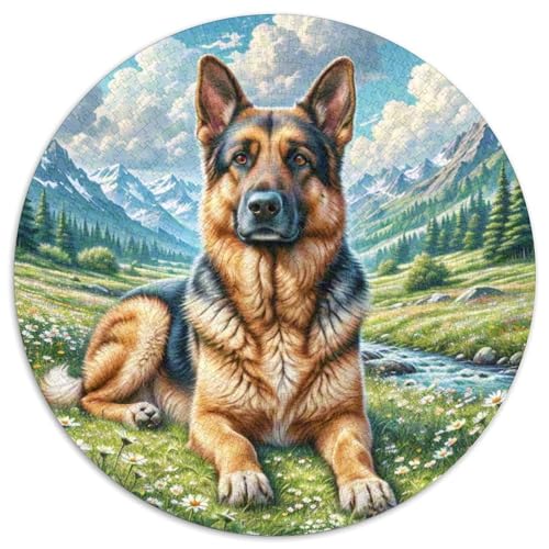 Deutsche Hirten 1000-Piece Jigsaw Puzzles Hund Round Puzzles for Adults and Children Kreativ No Colour Or Print Errors for Teenagers and Adults von GLFSDKFUR