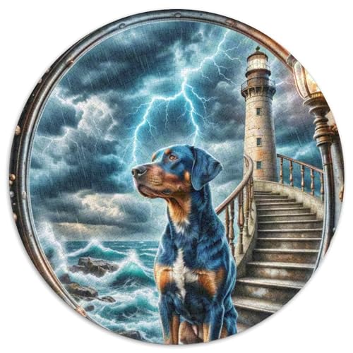 Doberman 1000-Piece Jigsaw Puzzles Hund Round Puzzle Educational Stress Relieving Toy for Adults & Children Unmöglich No Colour Or Print Errors for Children Aged 5 and Up von GLFSDKFUR