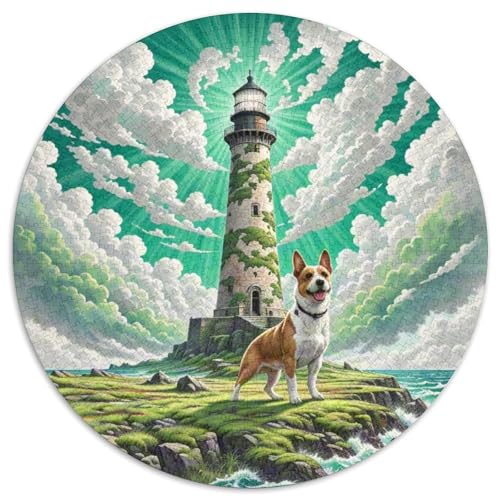 Irischer Terrier 1000-Piece Jigsaw Puzzles Hund Round Puzzle Educational Stress Relieving Toy for Adults & Children Unmöglich No Colour Or Print Errors for Teenagers and Adults von GLFSDKFUR