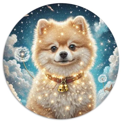 Pommern 1000 Piece Jigsaw Puzzle Hund Circle Puzzles Stress Relief Toys for Adults Children Kreativ No Colour Or Print Errors for Teenagers and Adults von GLFSDKFUR