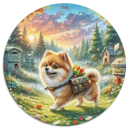 Pommern 1000-Piece Jigsaw Puzzles Hund Round Puzzles Educational Stress Relieving Toy for Adults & Children Kreativ No Colour Or Print Errors for Adults von GLFSDKFUR