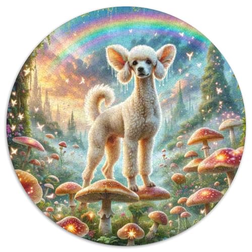 Poodle 1000 Piece Jigsaw Puzzle Hund Circle Puzzles for Adults and Children Kreativ No Colour Or Print Errors for Adults von GLFSDKFUR