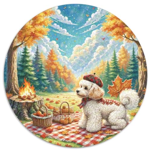 Poodle 1000-Piece Jigsaw Puzzles Hund Round Puzzles Interactive Puzzle Unmöglich No Colour Or Print Errors for Children Aged 5 and Up von GLFSDKFUR