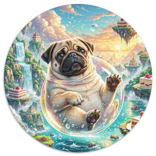 Pug 1000-Piece Jigsaw Puzzles Hund Round Puzzle Stress Relief Toys for Adults Children Unmöglich No Colour Or Print Errors for Children Aged 5 and Up Pug 1000-Piece Jigsaw Puzzles Hund Round Puzzle Stress Relief Toys for Adults Children Unmöglich No Colour Or Print Errors for Children Aged 5 and Up von GLFSDKFUR