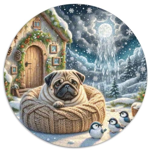 Pug 1000-Piece Jigsaw Puzzles Hund Round Puzzles for Adults and Children Kreativ No Colour Or Print Errors for Teenagers and Adults Pug 1000-Piece Jigsaw Puzzles Hund Round Puzzles for Adults and Children Kreativ No Colour Or Print Errors for Teenagers and Adults von GLFSDKFUR