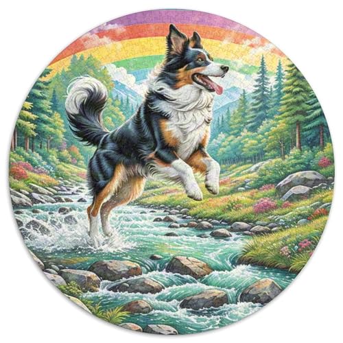 Shetlandsherhund 1000 Piece Jigsaw Puzzle Hund Circle Puzzles Educational Stress Relieving Toy for Adults & Children Unmöglich No Colour Or Print Errors for Adults von GLFSDKFUR