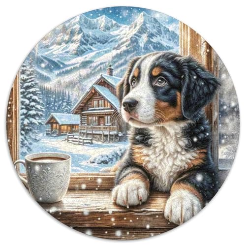 Shetlandsherhund 1000-Piece Jigsaw Puzzles Hund Round Puzzle Stress Relief Toys for Adults Children Unmöglich No Colour Or Print Errors for Adults von GLFSDKFUR
