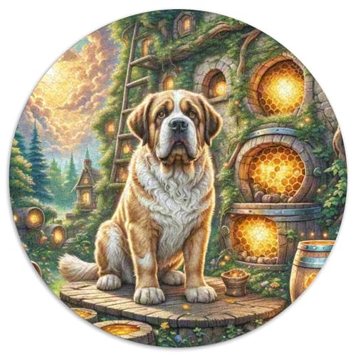 St. Bernard 1000-Piece Jigsaw Puzzles Hund Round Puzzle Educational Stress Relieving Toy for Adults & Children Unmöglich No Colour Or Print Errors for Children Aged 5 and Up von GLFSDKFUR