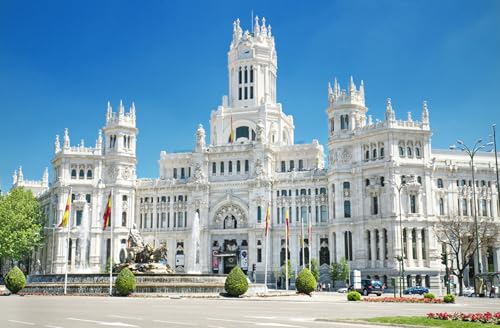 GLHUIOZ 1000 Stück Puzzles für Erwachsene Teenager Stress abbauen Familien-Puzzlespiel mit Poster 1000-teiliges Puzzle Kinder Lernspiel Spielzeug Geschenk Spanien Madrid Brunnen Denkmäler Cybele von GLHUIOZ
