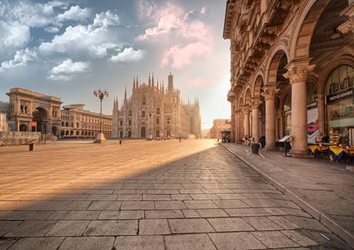 GLHUIOZ 1000 Teile Holzpuzzle DIY Scenery Abstract Moderne Wohnkultur Wandkunst Intelligenz Spiel Einzigartiges Geschenk Sonnenaufgänge Italien Piazza 75x50cm von GLHUIOZ