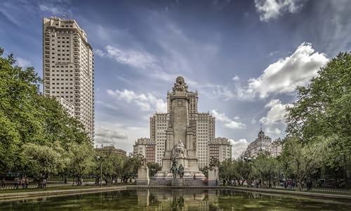 GLHUIOZ 1500 Teile, Premium Quality, für Erwachsene und Kinder ab 6 Jahren Puzzle Spanien Madrid Denkmäler 87x57cm von GLHUIOZ