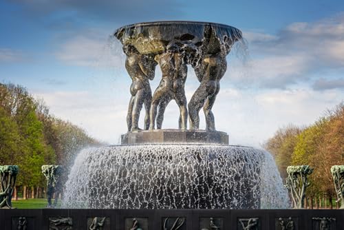 GLHUIOZ 1500 Teile Holzpuzzle DIY Scenery Abstract Moderne Wohnkultur Wandkunst Intelligenz Spiel Einzigartiges Geschenk Norwegen Brunnen Skulpturen Brunnen 87x57cm von GLHUIOZ