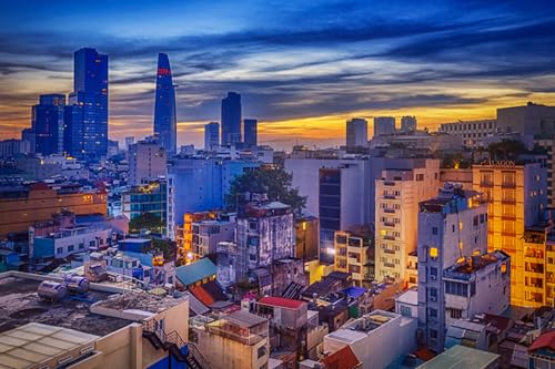 GLHUIOZ 1500-teilige Puzzles für Erwachsene,große herausfordernde Mini-Puzzle,schwierige Puzzles 1500 Teile,Geschenk für Geburtstag Heimdekoration Vietnam Saigon 87x57cm von GLHUIOZ