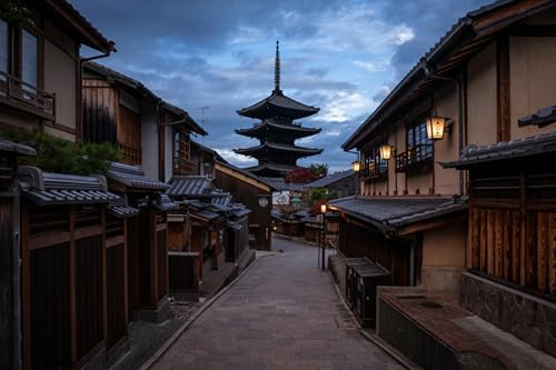 GLHUIOZ 500 Stück Puzzles für Erwachsene Teenager Stress abbauen Familien-Puzzlespiel mit Poster 500-teiliges Puzzle Kinder Lernspiel Spielzeug Geschenk Tempel Pagoden Kyoto Japan 52x38cm von GLHUIOZ