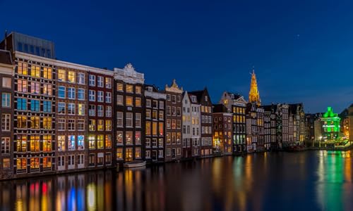 GLHUIOZ 500 Teile, Premium Quality, für Erwachsene und Kinder ab 6 Jahren Puzzle Amsterdam, Niederlande 52x38cm von GLHUIOZ