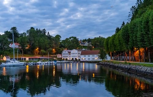 GLHUIOZ 500 Teile, Premium Quality, für Erwachsene und Kinder ab 6 Jahren Puzzle Norwegen Bergen Marinas Motorboot 52x38cm von GLHUIOZ