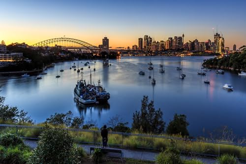 GLHUIOZ 500 Teile Puzzle für Erwachsene und Kinder ab 6 Jahren Australien Flüsse Flussboot Sydney 52x38cm von GLHUIOZ