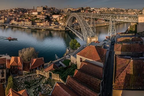 GLHUIOZ 500 Teile Puzzle für Erwachsene und Kinder ab 6 Jahren Portugal Flüsse Brücken 52x38cm von GLHUIOZ