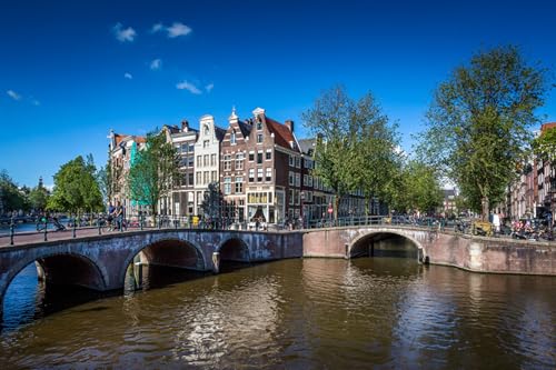 GLHUIOZ Puzzle 1000 Teile Classic Puzzle DIY Kit Holzspielzeug Unique Gift Home Decor Niederländische Brücken 75x50cm von GLHUIOZ