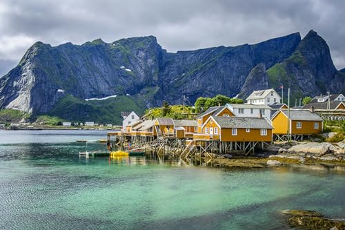 GLHUIOZ Puzzle 1000 Teile DIY Wohnkultur Erwachsene Puzzle DIY Kit Holzspielzeug Einzigartiges Geschenk Wohnkultur Norwegen 75x50cm von GLHUIOZ