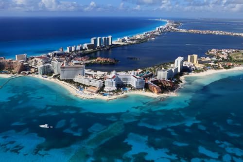 GLHUIOZ Puzzle 1000 Teile Erwachsene Hölzern Puzzles für Erwachsene Lernspiel Herausforderungsspielzeug 1000-teilige Hölzern Puzzles für Erwachsene Kinder Mexikanische Küste Cancun 75x50cm von GLHUIOZ