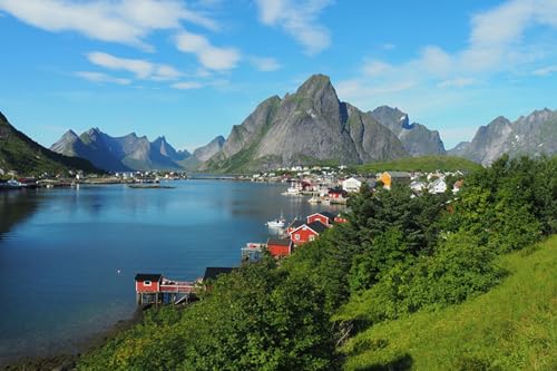 GLHUIOZ Puzzle 1000 Teile Erwachsene Hölzern Puzzles für Erwachsene Lernspiel Herausforderungsspielzeug 1000-teilige Hölzern Puzzles für Erwachsene Kinder Norwegen Lofoten 75x50cm von GLHUIOZ