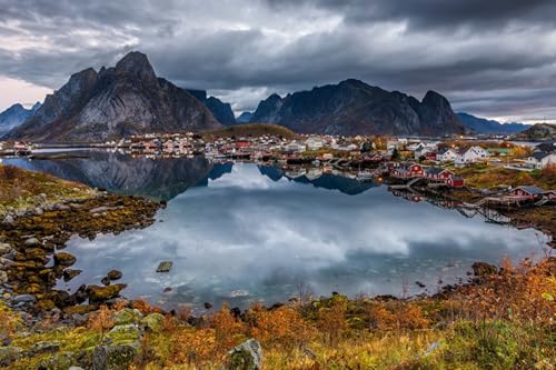 GLHUIOZ Puzzle 1000 Teile Home Decor Geschenk DIY Moderne Wandkunst Einzigartiges Geschenk Home Decor Berge Küste Norwegen Lofoten 75x50cm von GLHUIOZ