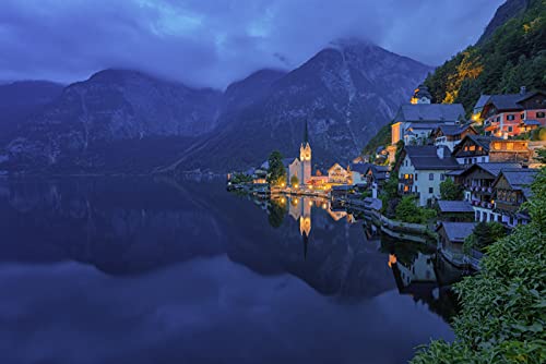 GLHUIOZ Puzzle 1000 Teile Puzzle für Erwachsene und Kinder ab 6 Jahren Puzzle für Wohnkultur Austria Church Hallstatt 75x50cm von GLHUIOZ