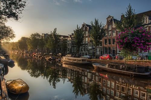 GLHUIOZ Puzzle 1000 Teile Puzzle für Erwachsene und Kinder ab 6 Jahren Puzzle für Wohnkultur Sonnenaufgänge Amsterdam Niederlande 75x50cm von GLHUIOZ