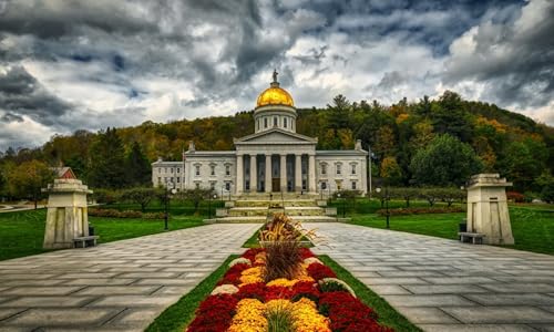 GLHUIOZ Puzzle 1500 Teile,Puzzle für Erwachsene, Impossible Puzzle, Geschicklichkeitsspiel für die ganze Familie,Home Dekoration Puzzle，Puzzle farbenfrohes Legespiel USA Vermont Vermont 87x57cm von GLHUIOZ