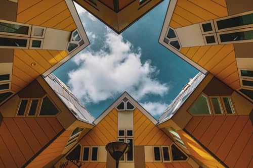 GLHUIOZ Puzzle 1500 Teile Erwachsene Hölzern Puzzles für Erwachsene Lernspiel Herausforderungsspielzeug 1500-teilige Hölzern Puzzles für Erwachsene Kinder Niederlande Rotterdam Würfel 87x57cm von GLHUIOZ