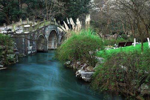 GLHUIOZ Puzzle 1500 Teile - Puzzel für Erwachsene - 100% Recycelten hölzern Jigsaw Puzzle Erwachsene und Kinder - Familienspaß Parks China Brücken Flüsse Park 87x57cm von GLHUIOZ