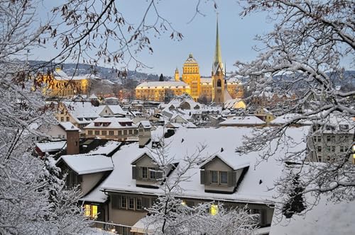GLHUIOZ Puzzle 1500 Teile ab 9 Jahren, Erwachsenenpuzzle mit Panoramabild, Geschicklichkeitsspiel für die ganze Familie, ideal als Wandbild, Schweiz Zürich 87x57cm GLHUIOZ Puzzle 1500 Teile ab 9 Jahren, Erwachsenenpuzzle mit Panoramabild, Geschicklichkeitsspiel für die ganze Familie, ideal als Wandbild, Schweiz Zürich 87x57cm von GLHUIOZ