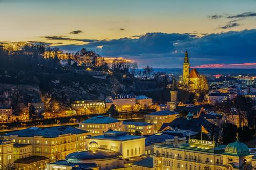 GLHUIOZ Puzzle 500 Teile, Premium Quality, für Erwachsene und Kinder ab 6 Jahren 500pcs, Österreich Salzburg 52x38cm von GLHUIOZ