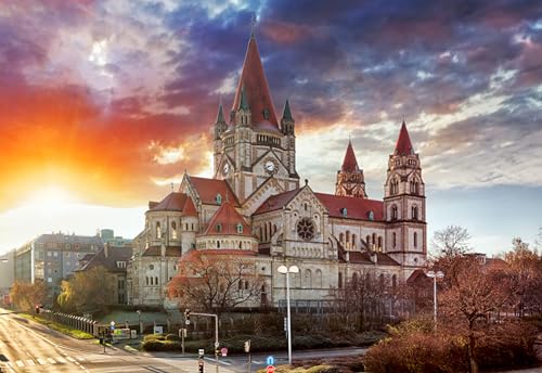 GLHUIOZ Puzzle 500 Teile,Puzzle für Erwachsene, Impossible Puzzle,Puzzle farbenfrohes Legespiel,uzzle farbenfrohes Legespiel,Erwachsenenpuzzle Österreich Tempel 52x38cm von GLHUIOZ