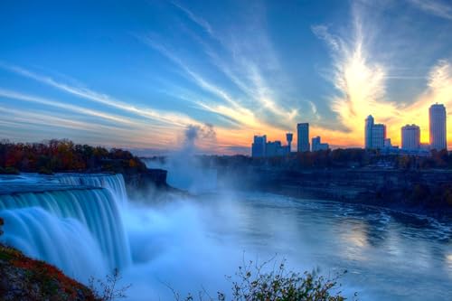 GLHUIOZ Puzzle 500 Teile,als herausforderndes Puzzle für Erwachsene und Kinder ab 6 Jahren Niagara-Wasserfälle 52x38cm von GLHUIOZ