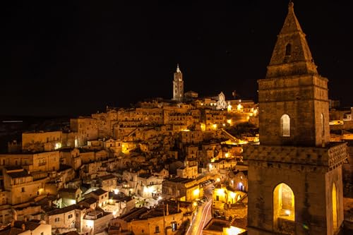 GLHUIOZ Puzzle 500 Teile Classic Puzzle DIY Kit Holzspielzeug Unique Gift Home Decor Italien MateraNacht 52x38cm von GLHUIOZ