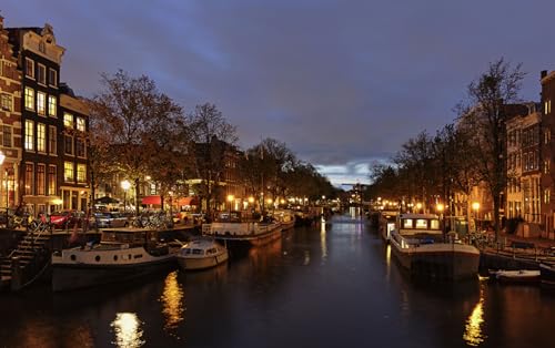 GLHUIOZ Puzzle 500 Teile - Puzzel für Erwachsene - 100% Recycelten hölzern Jigsaw Puzzle Erwachsene und Kinder - Familienspaß Niederlande Amsterdam Marinas 52x38cm von GLHUIOZ