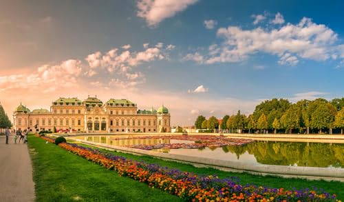 GLHUIOZ Puzzle 500 Teile ab 9 Jahren, Erwachsenenpuzzle mit Panoramabild, Geschicklichkeitsspiel für die ganze Familie, ideal als Wandbild Österreich Wien 52x38cm von GLHUIOZ