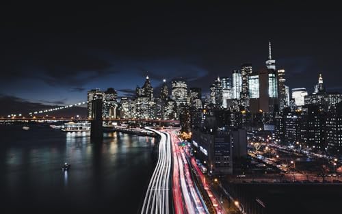 GLHUIOZ Puzzle 500 Teile für Erwachsene Familienpuzzles für Erwachsene Teens Kinder 500 Teile Unmögliche Puzzles Spiele Geschenk Spielzeug Dekoration Küstenstadt in den USA 52x38cm von GLHUIOZ