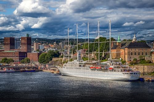 GLHUIOZ Puzzles 1000 Teile Puzzles für Erwachsene Lernspiel Herausforderung Spielzeug 1000 Teile Puzzles für Erwachsene Kinder Norwegen Oslo 75x50cm von GLHUIOZ