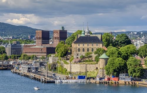 GLHUIOZ Puzzles 500 Teile Erwachsene Puzzles für Erwachsene Lernspiel Herausforderung Spielzeug 500 Teile Puzzles für Erwachsene Kinder Norwegen Oslo Marinas 52x38cm von GLHUIOZ