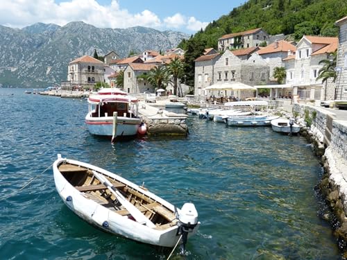 GLHUIOZ Puzzles 500 Teile Puzzles für Erwachsene Lernspiel Herausforderung Spielzeug 500 Teile Puzzles für Erwachsene Kinder Montenegro Marinas Perast 52x38cm von GLHUIOZ