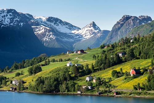 GLHUIOZ Puzzles für Erwachsene 1000 Teile Puzzles für Erwachsene Lernspiel Herausforderung Spielzeug 1000 Teile Holzpuzzles für Erwachsene Kinder Norwegische Küste 75x50cm von GLHUIOZ